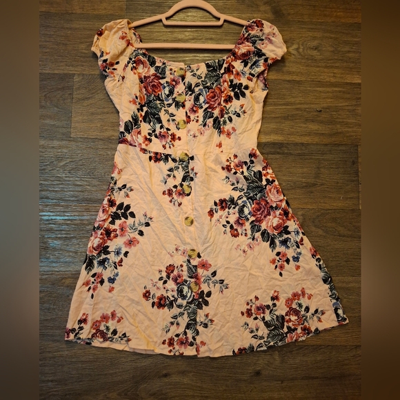 Angie Off The Shoulder Floral Cottage Dress. - Picture 3 of 8